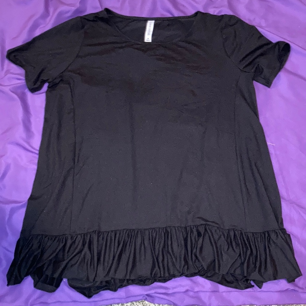 Black ruffle top